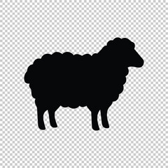 Sheep silhouette vector icon black farm animal outline © Akheri