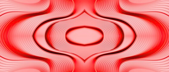 Abstract red swirling lines creating a symmetrical, hypnotic, and visually striking artistic pattern © Arslan
