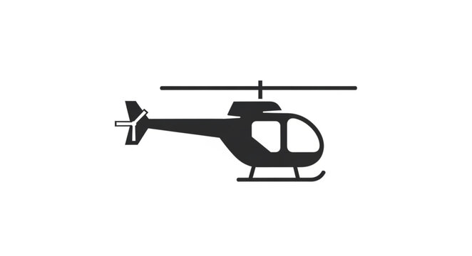 Black Silhouette of a Helicopter in Flight.