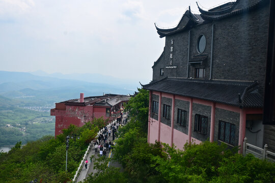 Ancient Architectural Complex in Maoshan Scenic Area, a Landmark Tourist Spot in Zhenjiang, Jiangsu, China