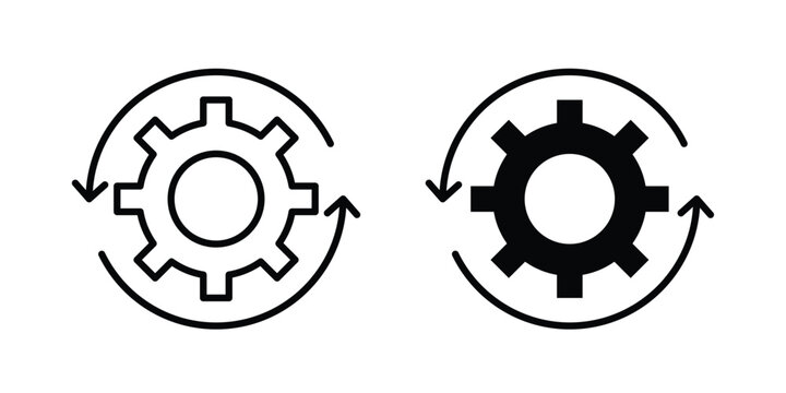 Costs optimization icon pack in line art and flat design style