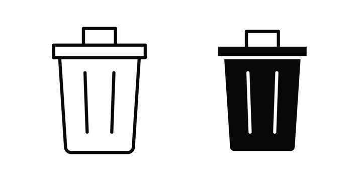 Delete icon pack in line art and flat design style
