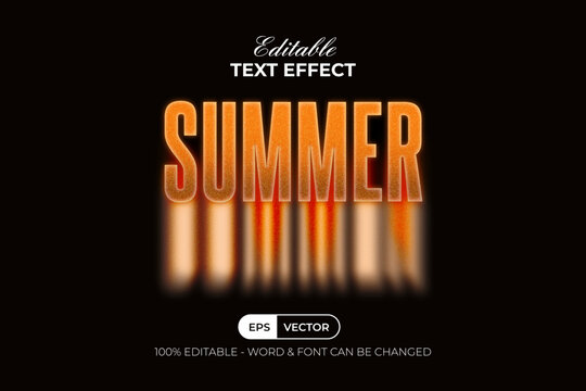 Noise Blurry Text Effect Motion Summer Style. Editable Text Effect.