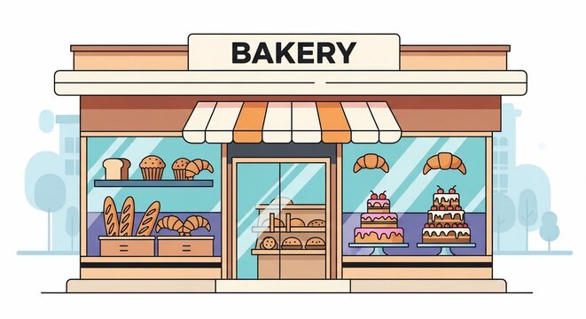 Bakery storefront illustration