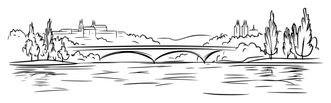 toledo bridge over tagus river in spain