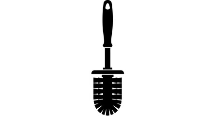 Naklejka premium Toilet brush silhouette on a white background