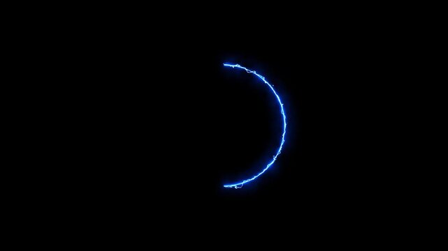 Abstract blue circular vector design featuring a 3d glass moon and glowing light stars in the night sky space with a water drop shape icon