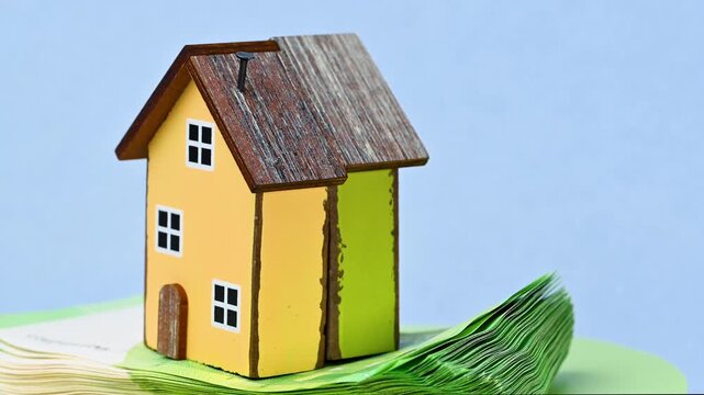 video of a wooden house with euro bills
