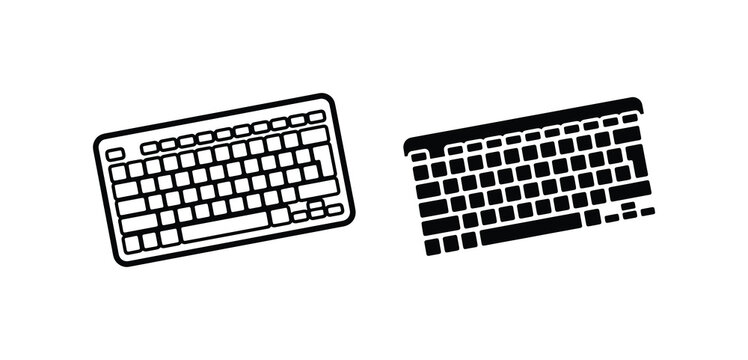 Computer Keyboard Icons, Digital Input Devices, Technology Symbols, Modern Keyboard Designs, Vector Graphics for Computing and Data Entry