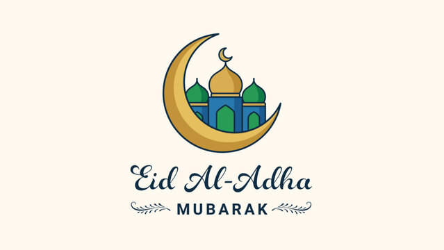 Eid Al Adha Mubarak Islamic Greeting Vector Design
