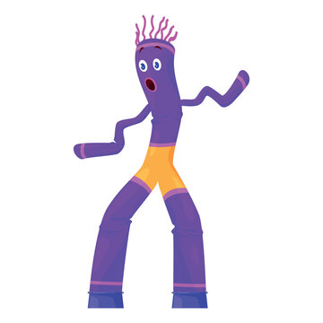 An illustration of a full-length dancing inflatable man who moves energetically attracts the attention of others at a festive event or as part of an advertising campaign.
