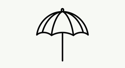 Obraz premium beach umbrella line drawing on a white background