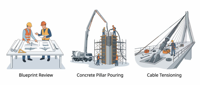 Civil Engineering and Construction Site Activities Set