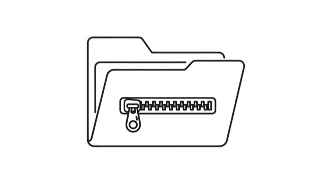 Folder with zipper icon for file compression and archiving
