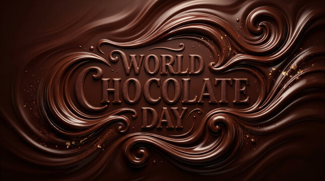 World Chocolate Day rich cocoa swirl celebration concept with luxury dessert texture for premium festive banner