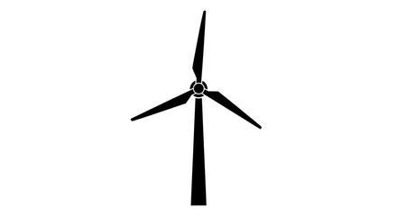 Wind turbine silhouette on a white background © Kobita