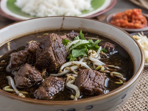 Close Up Rawon Beef Texture