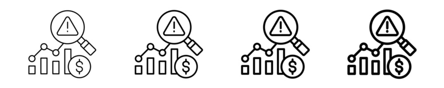 Risk Analysis Icon Set Different Style Collection