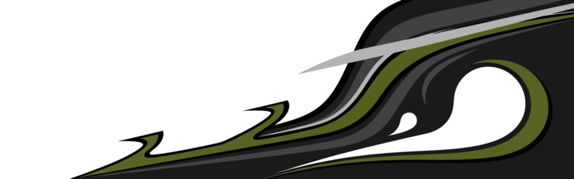 Green and grey organic wave vehicle wrap decal graphic