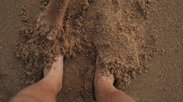 Kids enjoy sandy shoreline fun. Kids dash along sandy beach happily. Children laugh and splash as waves meet soft sands. Youngsters frolic freely on shore where ocean spray kisses their feet