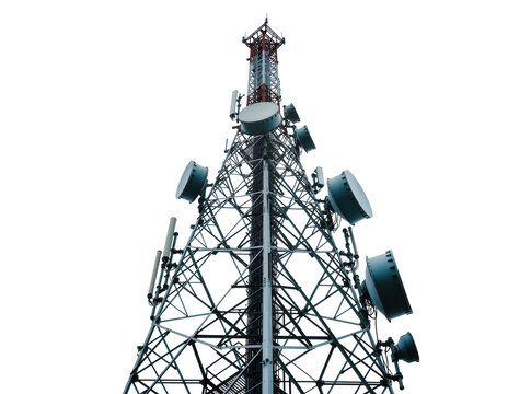 Isolated telecommunication tower with multiple antennas for mobile network and internet connectivity