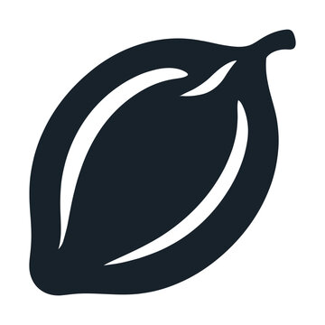 Minimalist Black Lemon Silhouette Icon Symbolizing Fresh Citrus Fruit Concept
