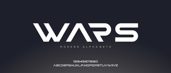 Wars, Abstract technology scifi game science futuristic typography sport, fashion, brand, creative logos fonts. vector illustration © Font Series