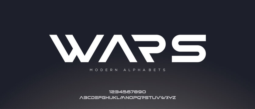Wars, Abstract technology scifi game science futuristic typography sport, fashion, brand, creative logos fonts. vector illustration