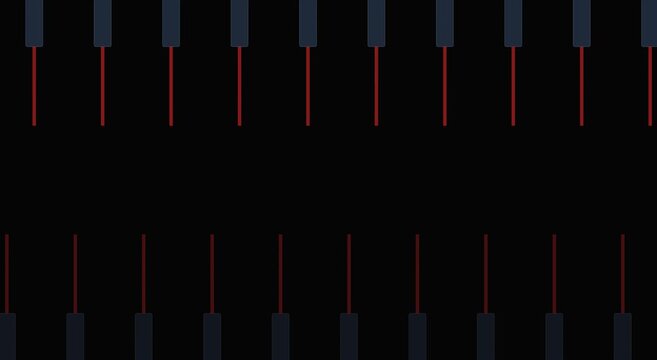 Minimalist digital piano keys animation loop with rhythmic motion animation
