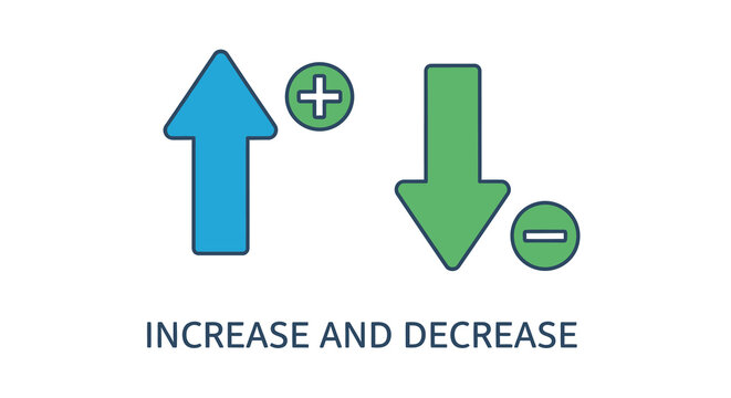 increase and decrease icons with plus and minus signs