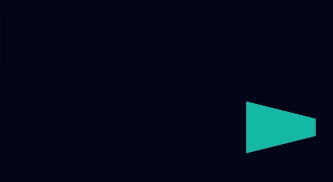 Minimalist geometric motion with animation white triangle and teal square