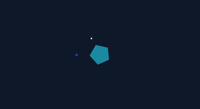 Minimalist geometric pentagon shape rotating motion animation background