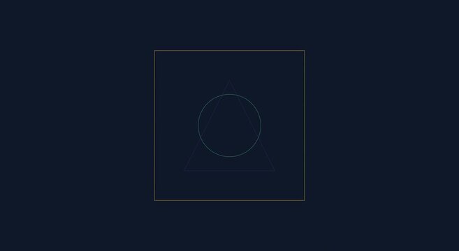 Minimalist geometric shape animation with pulsing circle and triangle animation