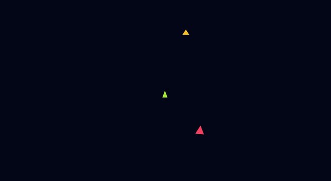 Minimalist geometric triangle motion on dark animation background
