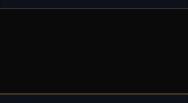 Minimalist gold line divider motion on animation black background