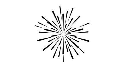 Fototapeta premium Black and white starburst sunburst radiating lines element.