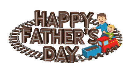 Happy Father's Day: A joyful portrayal of a father and son enjoying a train ride together, celebrating the special bond on Father's Day. © abidakhatun