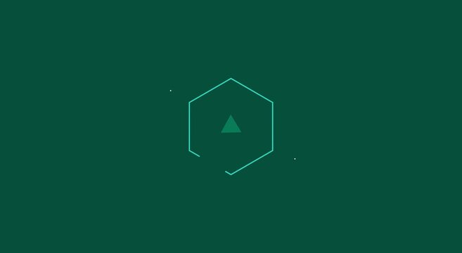 Minimalist hud hexagon loading animation with rotating triangle indicator animation