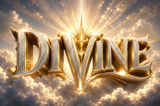 Divine Heavenly Light 3D Text Effect with Sacred Glow