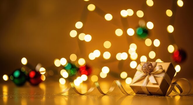 Elegante fondo dorado con suaves luces festivas desenfocadas que crean un efecto bokeh brillante ideal para celebraciones de navidad y lujo, metallic, background, warm