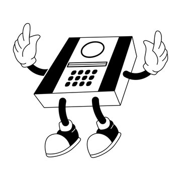 Glyph style illustration of a fax machine