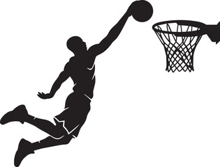 basketball player slam dunk silhouette vector illustration © Mohaiminul