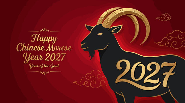 Happy Chinese New Year 2027 Year of the Goat.