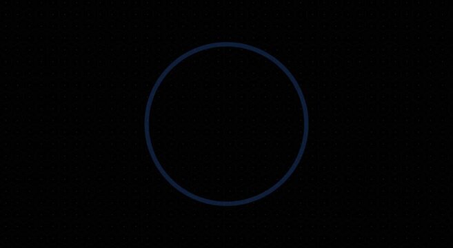 Minimalist loading circle animation on dark digital grid animation background