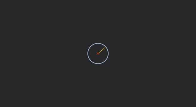 Minimalist loading spinner animation with rotating clockwise hand animation