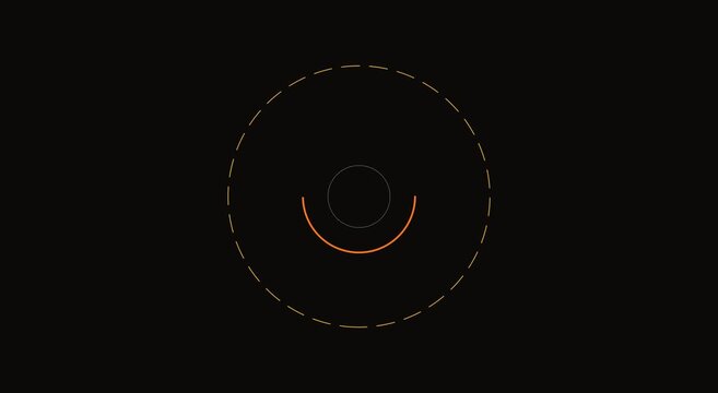 Minimalist loading spinner animation with rotating orange circular ui animation