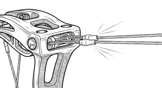 Compound Bow String Release Mechanism - Detailed Line Drawing