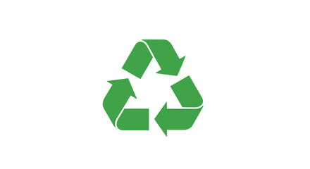 Obraz premium recycling symbol icon green vector illustration on white background