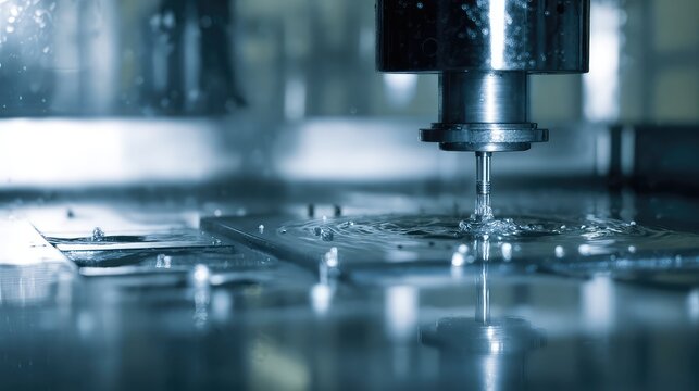 Cnc automated machine tool processing metal with edm technology, creating intricate components for industrial manufacturing with high precision and accuracy
