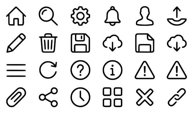 Breakfast and Cereal Icon Vector Set Including Bowls, Milk, Cereal Boxes, Grains, and Beverages for Education, Cooking, and Stock Designs
